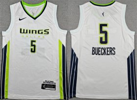 Cheap Men\'s Dallas Wings #5 Paige Bueckers White Stitched Basketball Jersey