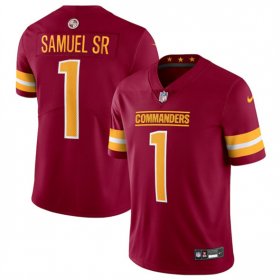 Men\'s Washington Commanders #1 Deebo Samuel Sr Burgundy 2025 Vapor Limited Football Stitched Jersey Cheap