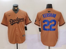 Cheap Men\'s Los Angeles Dodgers #22 Clayton Kershaw Olive Cool Base Limited Stitched Jersey