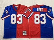 Men's Buffalo Bills #83 Andre Reed Blue Red Splite Throwback Stitched Jersey Cheap