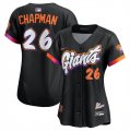 Cheap Women's San Francisco Giants #26 Matt Chapman Anthracite 2025 City Connect Limited Stitched Baseball Jersey(Run Small)