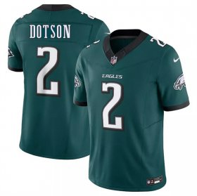 Cheap Men\'s Philadelphia Eagles #2 Jahan Dotson Green 2025 New F.U.S.E. Vapor Untouchable Limited Football Stitched Jersey