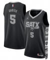Cheap Men's San Antonio Spurs #5 Stephon Castle Black 2025 Statement Edition Stitched Jersey