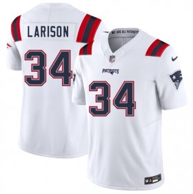 Men\'s New England Patriots #34 Lan Larison White 2025 F.U.S.E. Vapor Limited Stitched Jersey Cheap Wholesale
