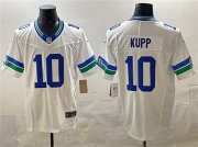 Men's Seattle Seahawks #10 Cooper Kupp White F.U.S.E. Throwback Vapor Limited Football Stitched Jersey Cheap Wholesale