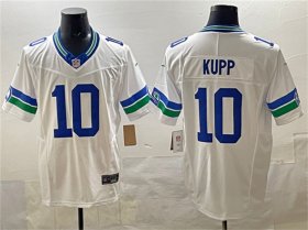 Men\'s Seattle Seahawks #10 Cooper Kupp White F.U.S.E. Throwback Vapor Limited Football Stitched Jersey Cheap Wholesale