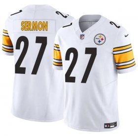 Men\'s Pittsburgh Steelers #27 Trey Sermon White 2025 F.U.S.E. Vapor Limited Football Stitched Jersey Cheap Wholesale