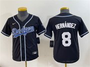 Cheap Youth Los Angeles Dodgers #8 Enrique Hernandez Black Stitched Baseball Jersey