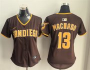 Cheap Women's San Diego Padres #13 Manny Machado Brown Limited Stitched Baseball Jersey(Run Small)