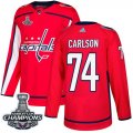 Wholesale Cheap Adidas Capitals #74 John Carlson Red Home Authentic Stanley Cup Final Champions Stitched NHL Jersey