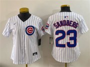 Youth Chicago Cubs #23 Ryne Sandberg White Home Limited Stitched Baseball Jersey Cheap Wholesale