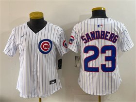 Youth Chicago Cubs #23 Ryne Sandberg White Home Limited Stitched Baseball Jersey Cheap Wholesale