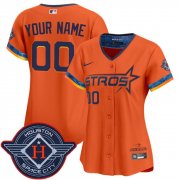 Cheap Women's Houston Astros Active Player Custom Orange 2025 City Connect Limited Stitched Baseball Jersey