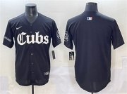 Men's Chicago Cubs Blank Black 'Gothic North Side Edition' Vapor Premier Limited Stitched Baseball Jersey Cheap