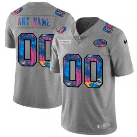 Wholesale Cheap San Francisco 49ers Custom Men\'s Nike Multi-Color 2020 NFL Crucial Catch Vapor Untouchable Limited Jersey Greyheather