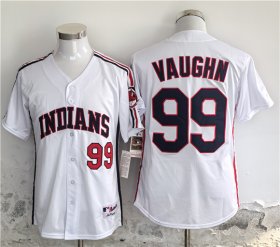Men\'s Cleveland Guardians #99 Ricky Vaughn White Stitched Baseball Jersey Cheap