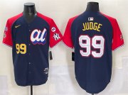 Men's American League #99 Aaron Judge Navy Red Alternate 2025 All-Star With Patch Edition Limited Stitched Baseball Jersey Cheap Wholesale