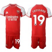 Men's Arsenal F.C #19 Leandro Trossard Red 2025 Home Soccer Jersey Suit Cheap