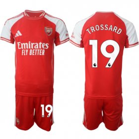 Men\'s Arsenal F.C #19 Leandro Trossard Red 2025 Home Soccer Jersey Suit Cheap