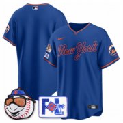 Cheap Men's New York Mets Blank Royal 2025 Spring Training Stitched Baseball Jersey