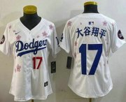 Women's Los Angeles Dodgers #17 Shohei Ohtani White Japanese 2025 Tokyo Series Limited Jersey Cheap