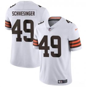 Cheap Men\'s Cleveland Browns #49 Carson Schwesinger White 2025 Vapor Limited Football Stitched Jersey