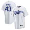 Cheap Mens's Los Angeles Dodgers #43 Anthony Banda White Cool Base Stitched Baseball Jersey