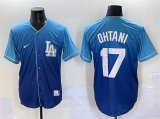 Cheap Men's Los Angeles Dodgers #17 Shohei Ohtani Blue Stitched Baseball Jersey