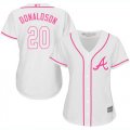 Wholesale Cheap Braves #20 Josh Donaldson White/Pink Fashion Women's Stitched MLB Jersey