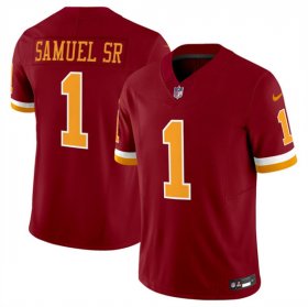 Men\'s Washington Commanders #1 Deebo Samuel Sr. Burgundy 2025 F.U.S.E. Throwback Limited Football Stitched Jersey Cheap Wholesale