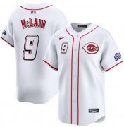 Cheap Men's Cincinnati Reds #9 Matt McLain White 2025 Speedway Classic Home Limited Stitched Baseball Jersey