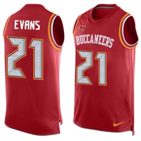 Wholesale Cheap Nike Buccaneers #21 Justin Evans Red Team Color Men\'s Stitched NFL Limited Tank Top Jersey