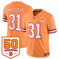 Cheap Men's Tampa Bay Buccaneers #31 Antoine Winfield Jr. Orange 2025 F.U.S.E. 50th Anniversary Patch Vapor Untouchable Limited Football Stitched Jersey