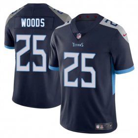 Men\'s Tennessee Titans #25 Xavier Woods Navy 2025 Vapor Untouchable Football Stitched Jersey Cheap
