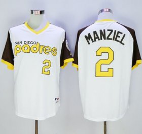 Wholesale Cheap Padres #2 Johnny Manziel White 1978 Turn Back The Clock Stitched MLB Jersey