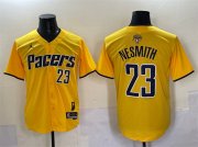 Cheap Men's Indiana Pacers #23 Aaron Nesmith Yellow 2025 Finals Vapor Stitched Baseball Jersey
