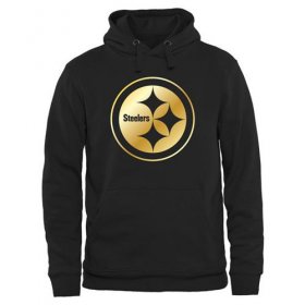 Wholesale Cheap Men\'s Pittsburgh Steelers Pro Line Black Gold Collection Pullover Hoodie