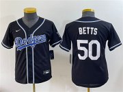 Cheap Youth Los Angeles Dodgers #50 Mookie Betts Black Stitched Baseball Jersey