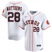 Cheap Men's Houston Astros #28 Brice Matthews White 2025 Home Limited Stitched Baseball Jersey