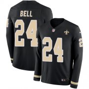 Wholesale Cheap Nike Saints #24 Vonn Bell Black Team Color Men's Stitched NFL Limited Therma Long Sleeve Jersey