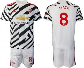 Wholesale Cheap Men 2020-2021 club Manchester united away 8 white Soccer Jerseys
