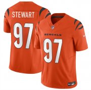 Cheap Men's Cincinnati Bengals #97 Shemar Stewart Orange 2025 Draft F.U.S.E. Vapor Untouchable Limited Football Stitched Jersey