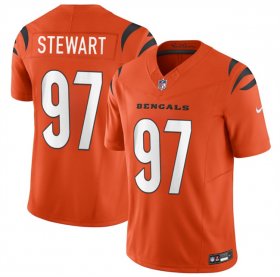 Cheap Men\'s Cincinnati Bengals #97 Shemar Stewart Orange 2025 Draft F.U.S.E. Vapor Untouchable Limited Football Stitched Jersey