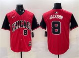 Cheap Men's Chicago White Sox #8 Bo Jackson Red Black 2025 City Connect Limited Stitched Baseball Jersey