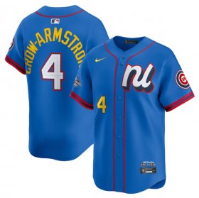 Cheap Men\'s National League #4 Pete Crow-Armstrong Blue 2025 All-Star Edition Limited Stitched Baseball Jersey