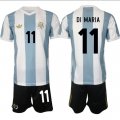 Men's Argentina #11 angel Fabian Di Maria White Blue 2024-25 50th Anniversary Home Soccer Jersey Suit Cheap