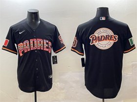 Men\'s San Diego Padres Team Big Logo Black Mexico Cool Base Stitched Baseball Jersey Cheap