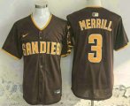 Men's San Diego Padres #3 Jackson Merrill Brown Limited Stitched Jersey Cheap