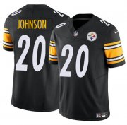 Cheap Men's Pittsburgh Steelers #20 Kaleb Johnson Black 2025 Draft F.U.S.E. Vapor Limited Football Stitched Jersey