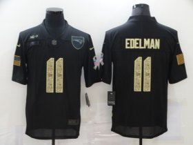 Wholesale Cheap Men\'s New England Patriots #11 Julian Edelman Black Camo 2020 Salute To Service Stitched NFL Nike Limited Jersey
